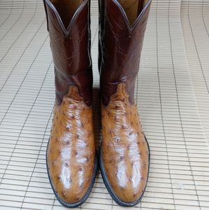 Lucchese mens cowboy boots 8.5D full quill ostrich